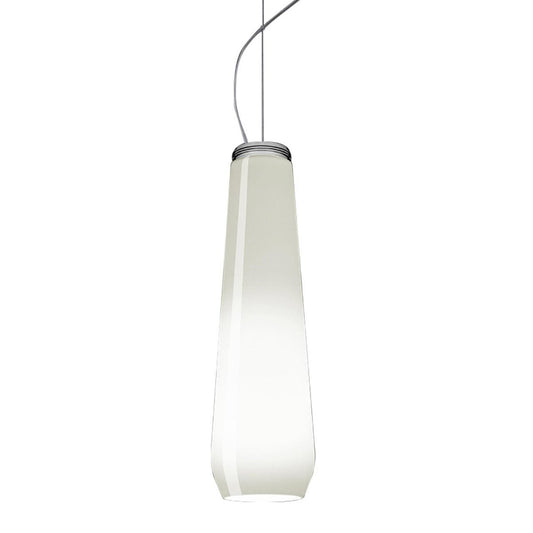 Glass Drop Pendant Light in White