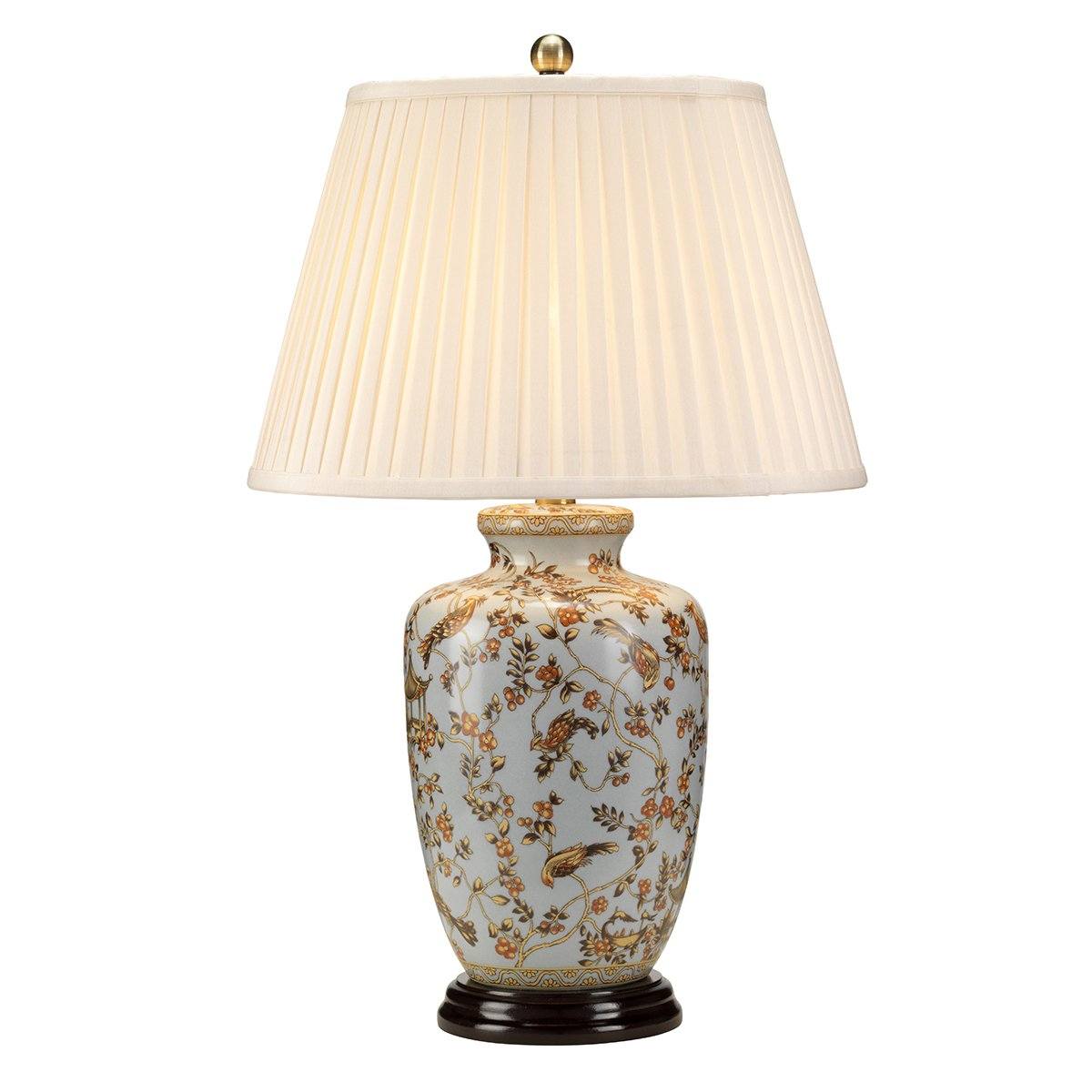 Grange Birds & Berries Blue Table Lamp c/w Shade - ID 8370