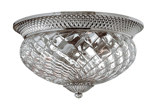 Plantation 3 Lamp Large Flush Polished Antique Nickel - London Lighting - 1