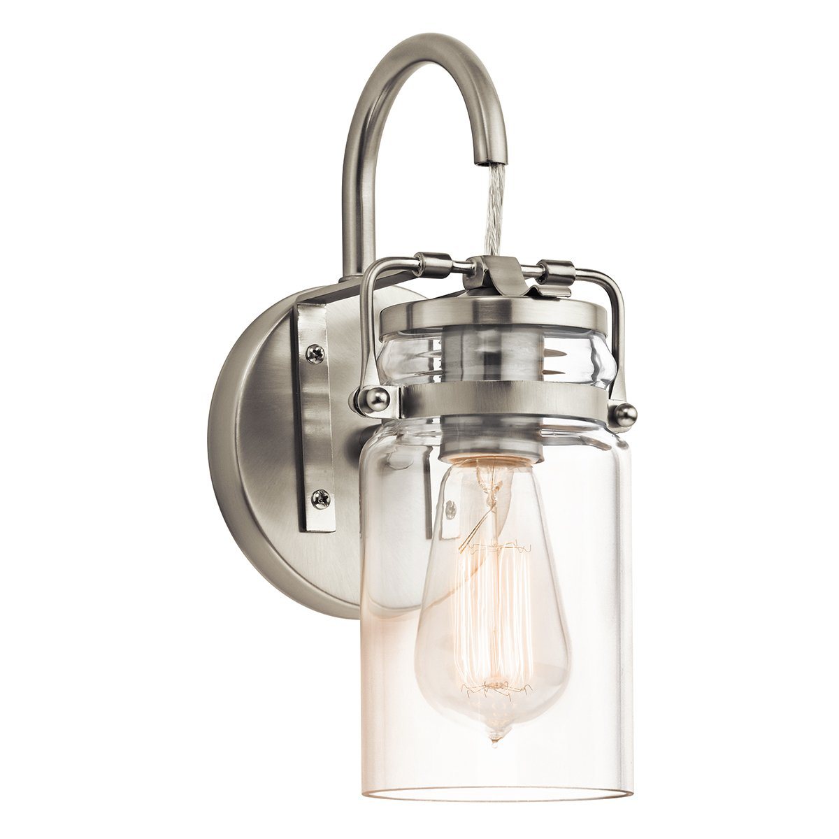 Brinley One Light Brushed Nickel Wall Light