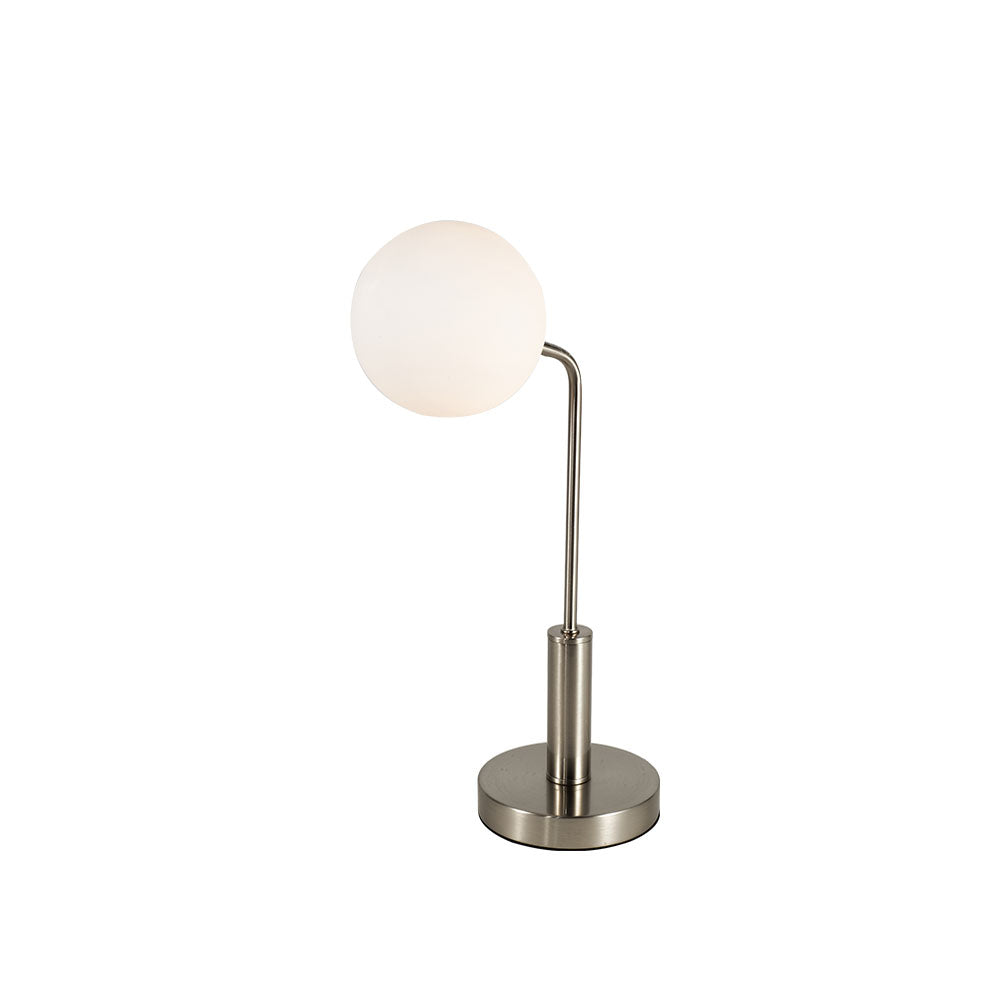 LAN Satin Chrome Table Light with Opal Orb - ID 13333