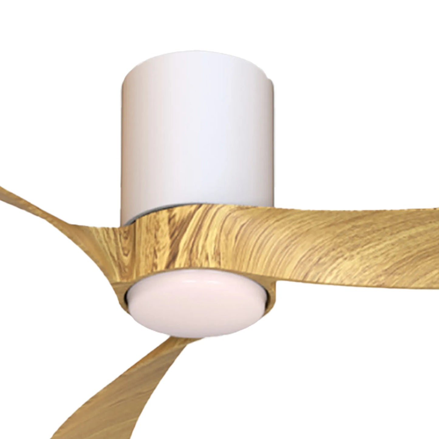 COL 132cm Ceiling Fan in White with Fair Wood Blades - ID 14693