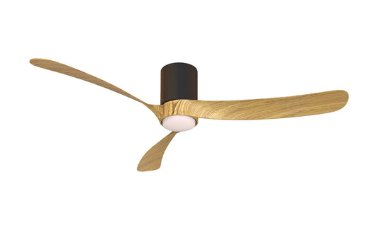 COL 132cm Ceiling Fan in Black with Fair Wood Blades - ID 14696