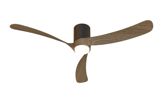 COL 132cm Ceiling Fan in Black with Walnut Wood Blades - ID 14697
