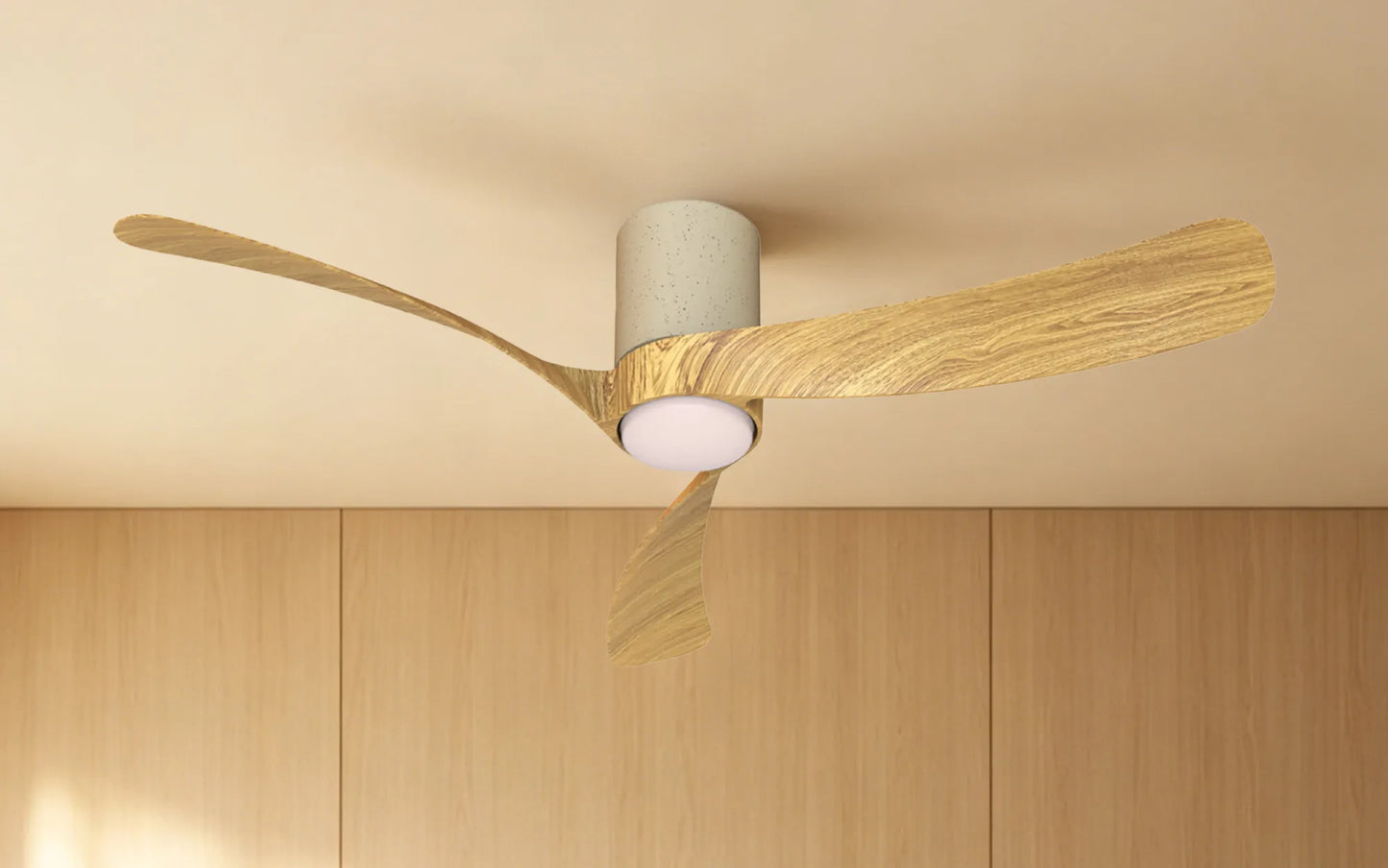 COL 120cm Ceiling Fan in White Ceramic with Fair Wood Blades - ID 14685