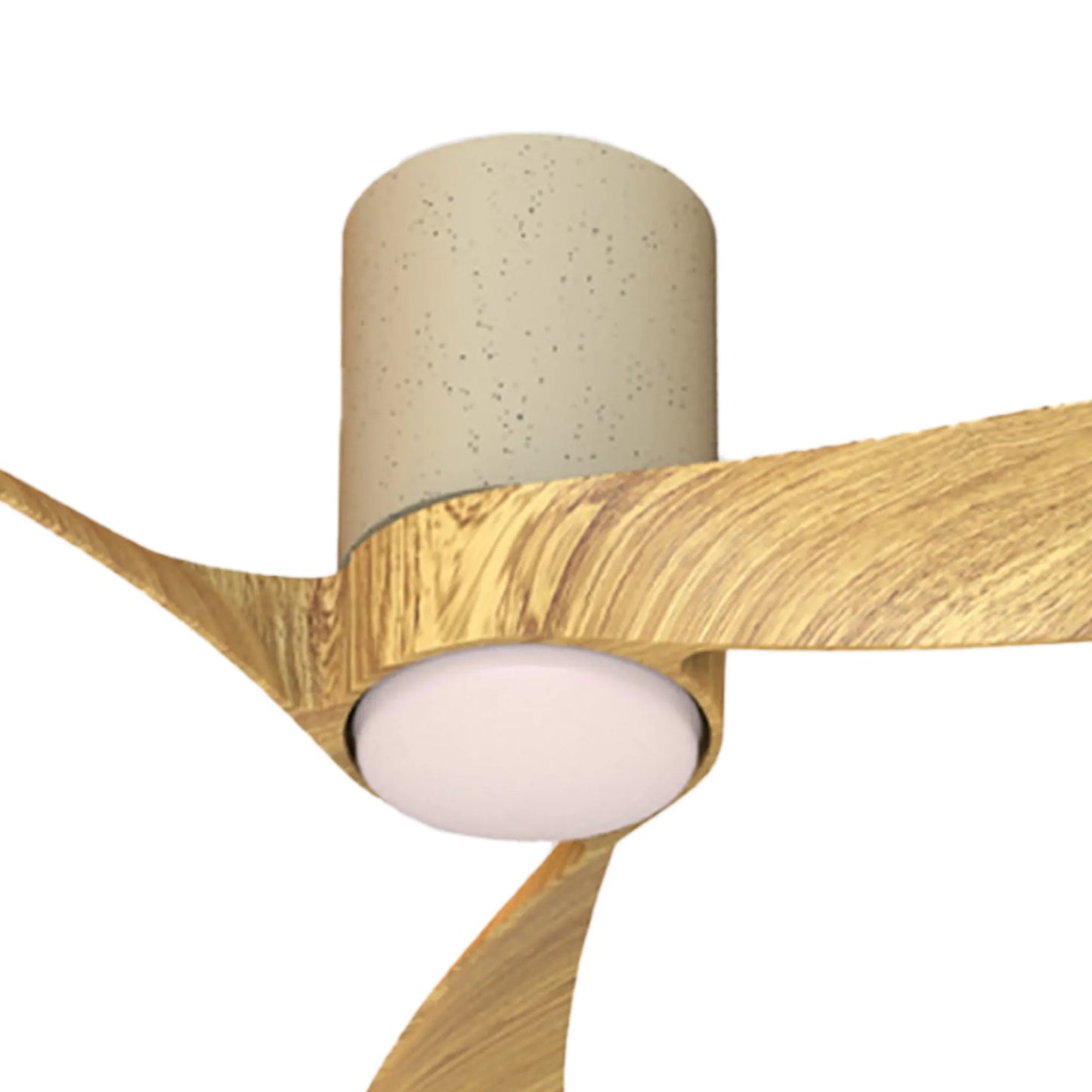 COL 120cm Ceiling Fan in White Ceramic with Fair Wood Blades - ID 14685
