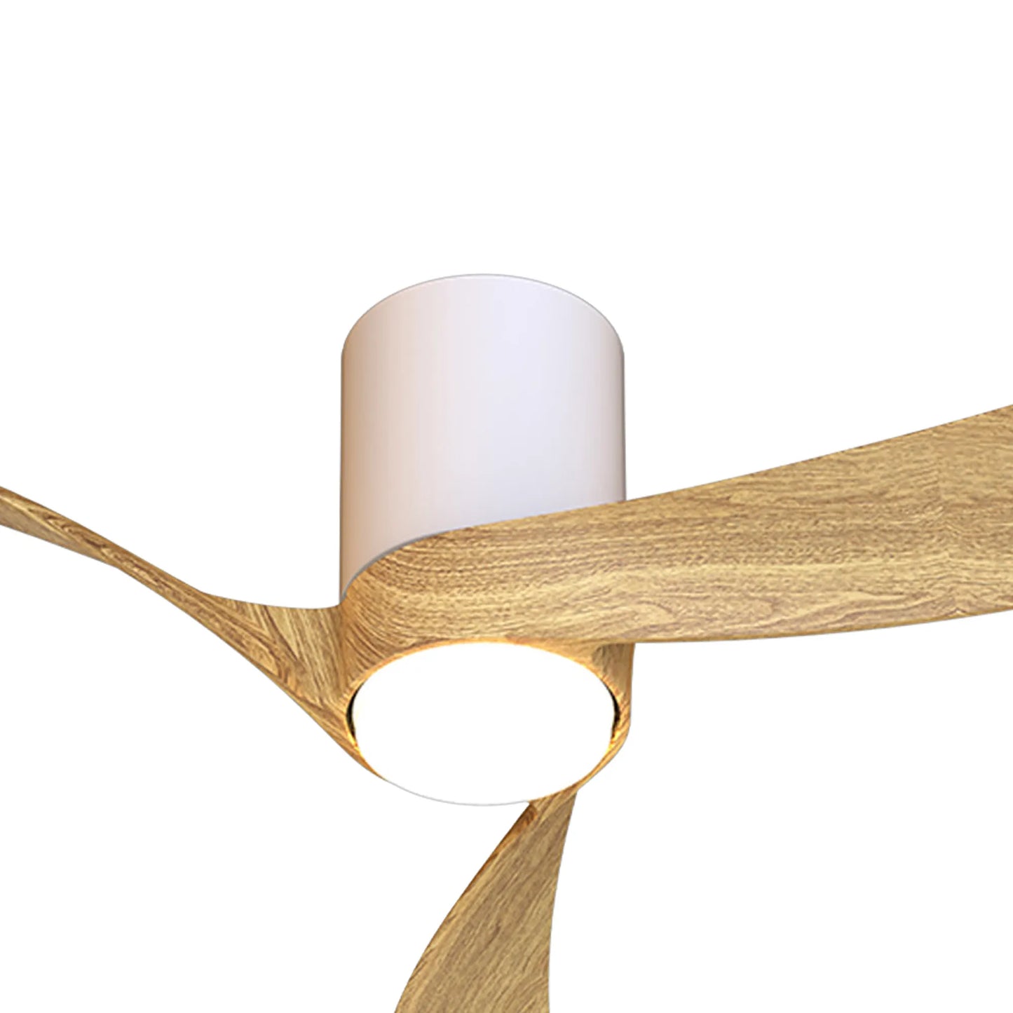 COL 120cm Ceiling Fan in White with Fair Wood Blades - ID 14686