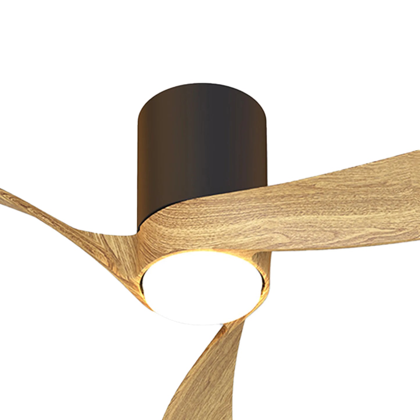 COL 120cm Ceiling Fan in Black with Fair Wood Blades - ID 14688