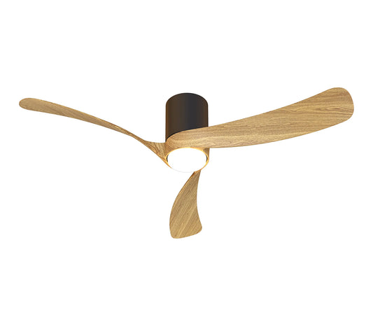 COL 120cm Ceiling Fan in Black with Fair Wood Blades - ID 14688