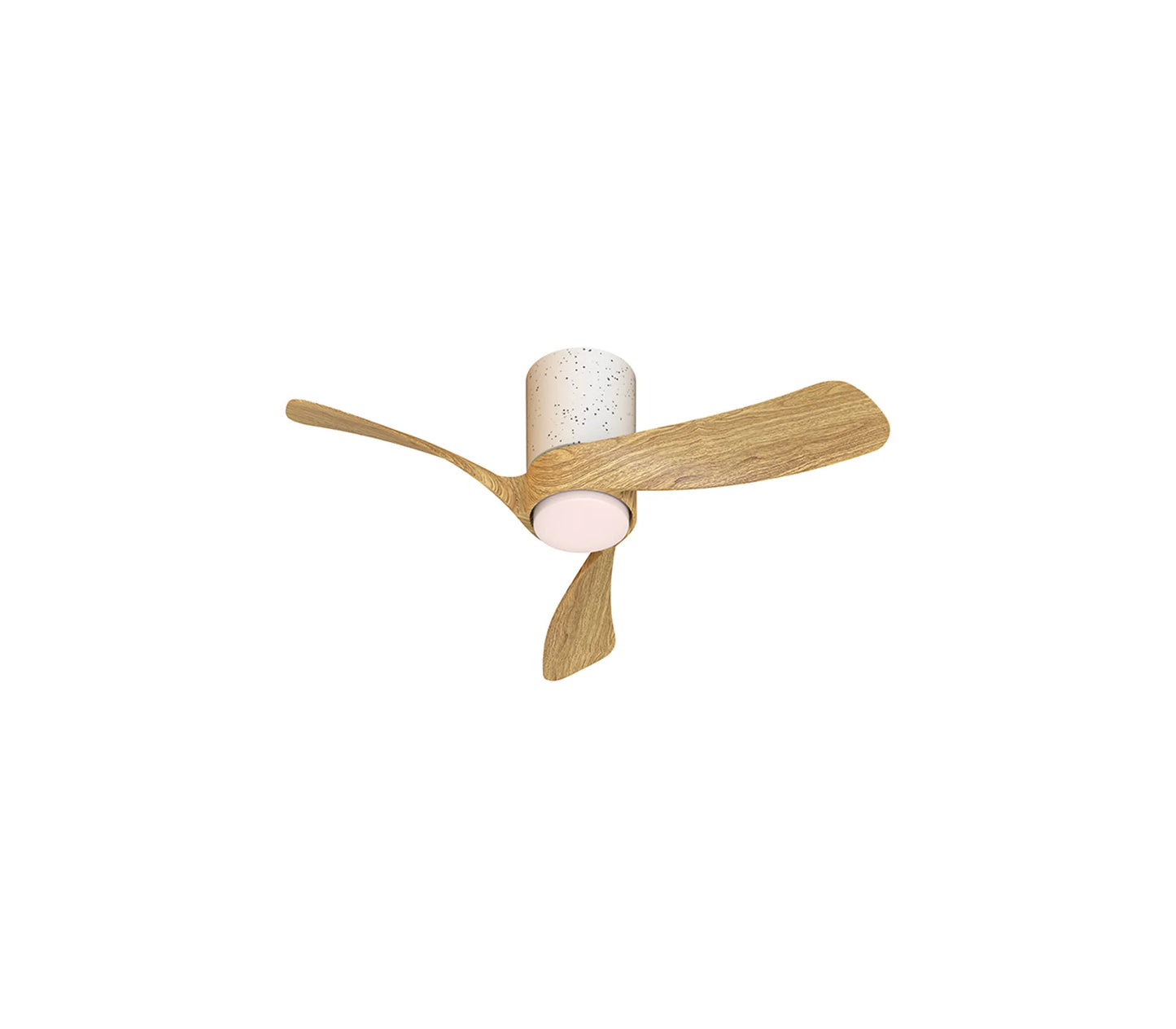 COL 72cm Ceiling Fan in White Ceramic with Fair Wood Blades - ID 14668