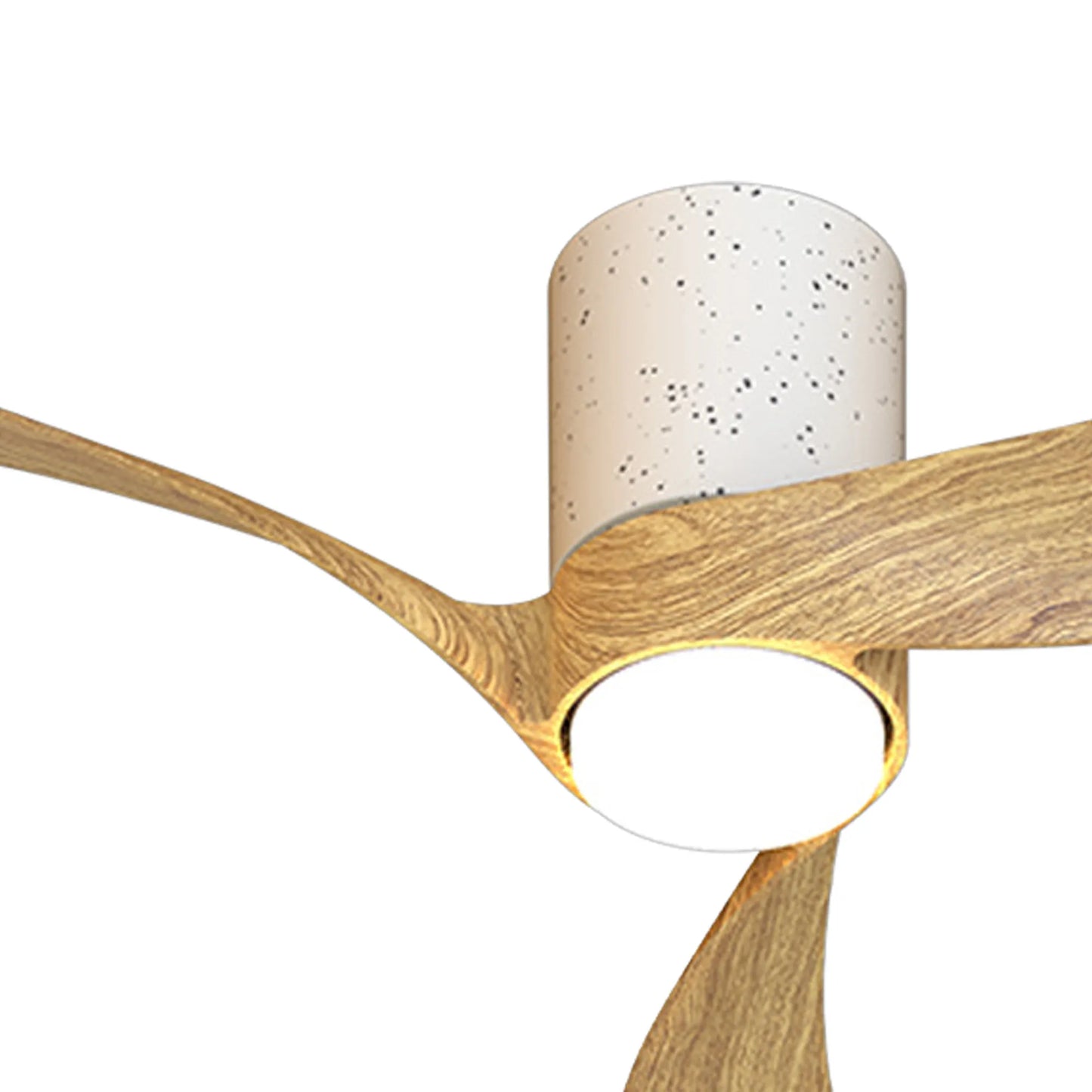 COL 72cm Ceiling Fan in White with Fair Wood Blades - ID 14680