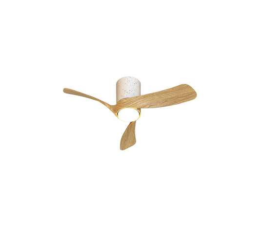 COL 72cm Ceiling Fan in White Ceramic with Fair Wood Blades - ID 14668