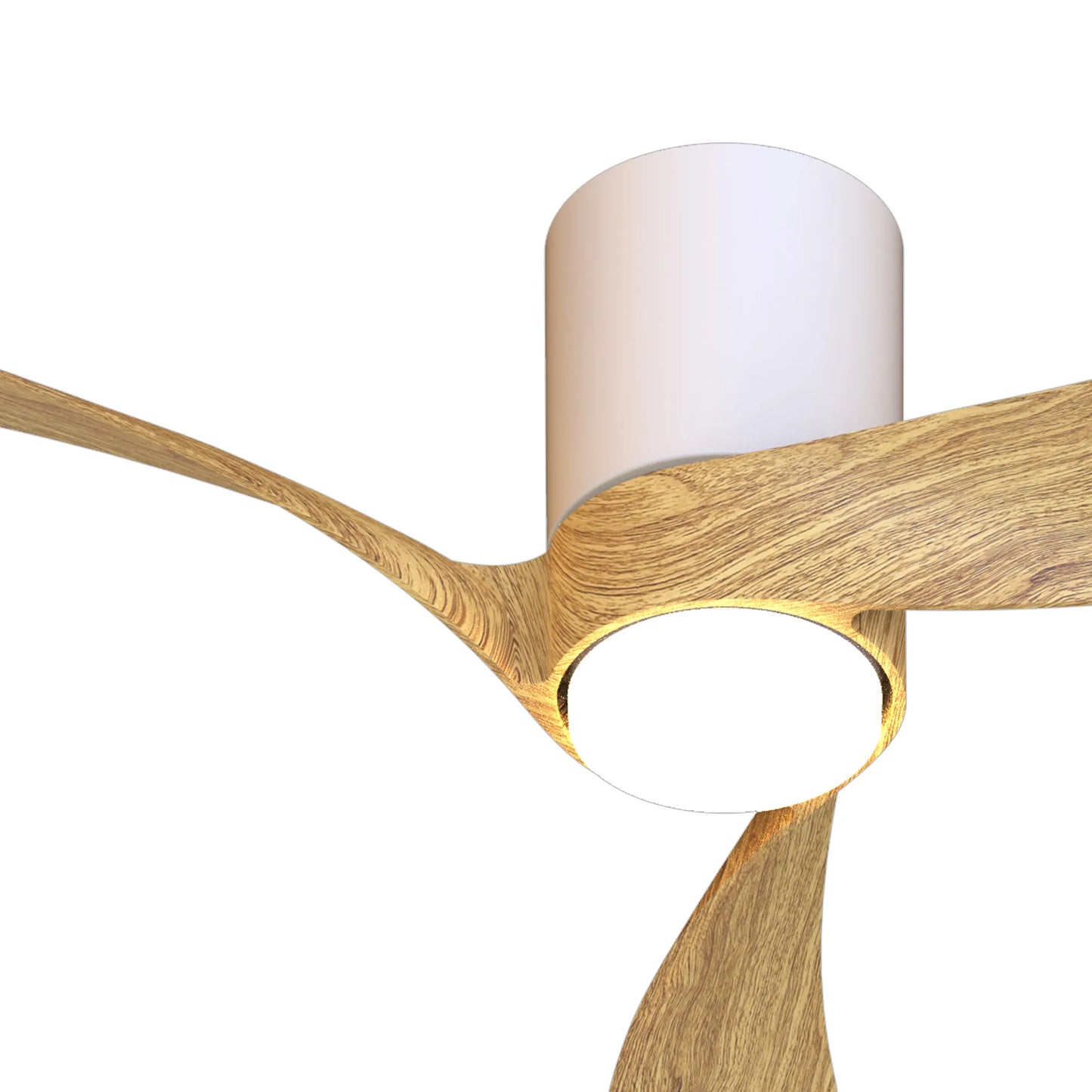 COL 72cm Ceiling Fan in White with Fair Wood Blades - ID 14680