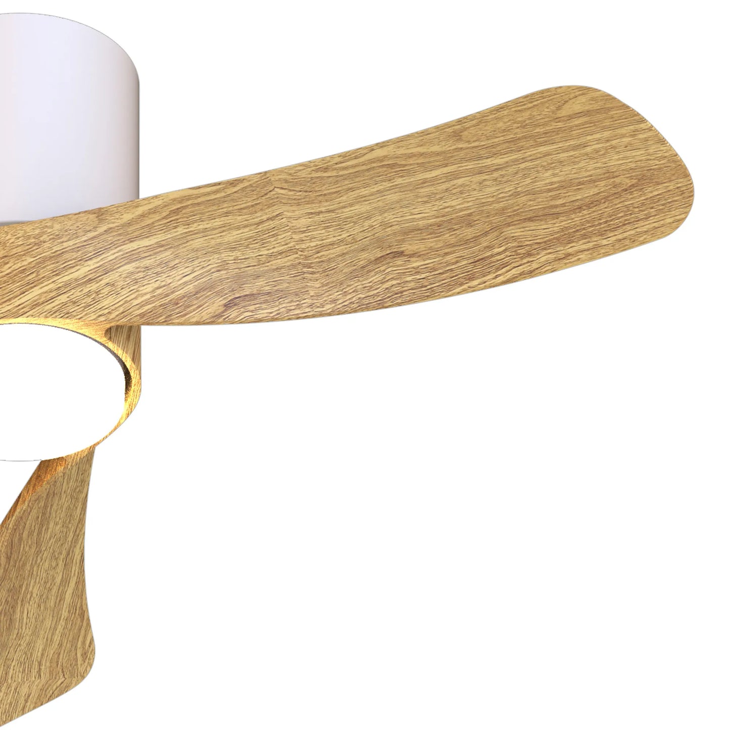 COL 72cm Ceiling Fan in White with Fair Wood Blades - ID 14680