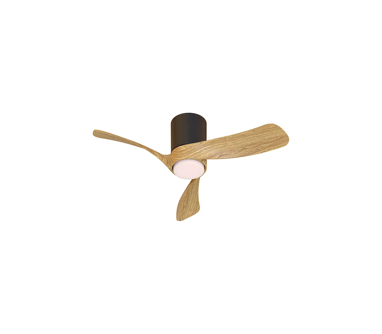 COL 72cm Ceiling Fan in Black with Walnut Wood Blades - ID 14684