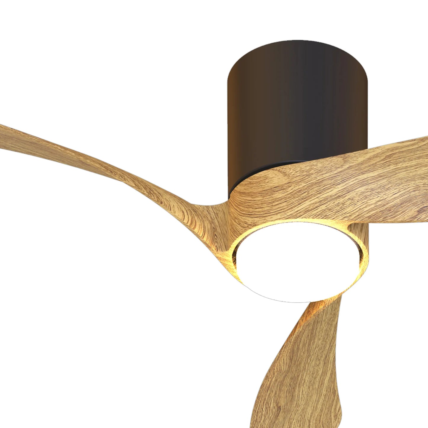 COL 72cm Ceiling Fan in Black with Fair Wood Blades - ID 14683