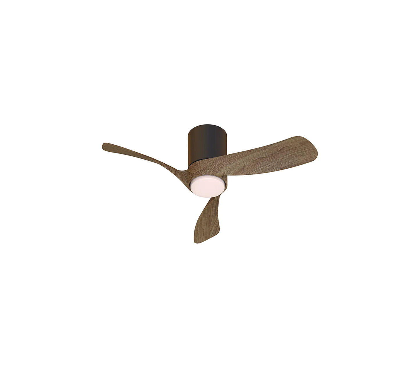 COL 72cm Ceiling Fan in Black with Walnut Wood Blades - ID 14684
