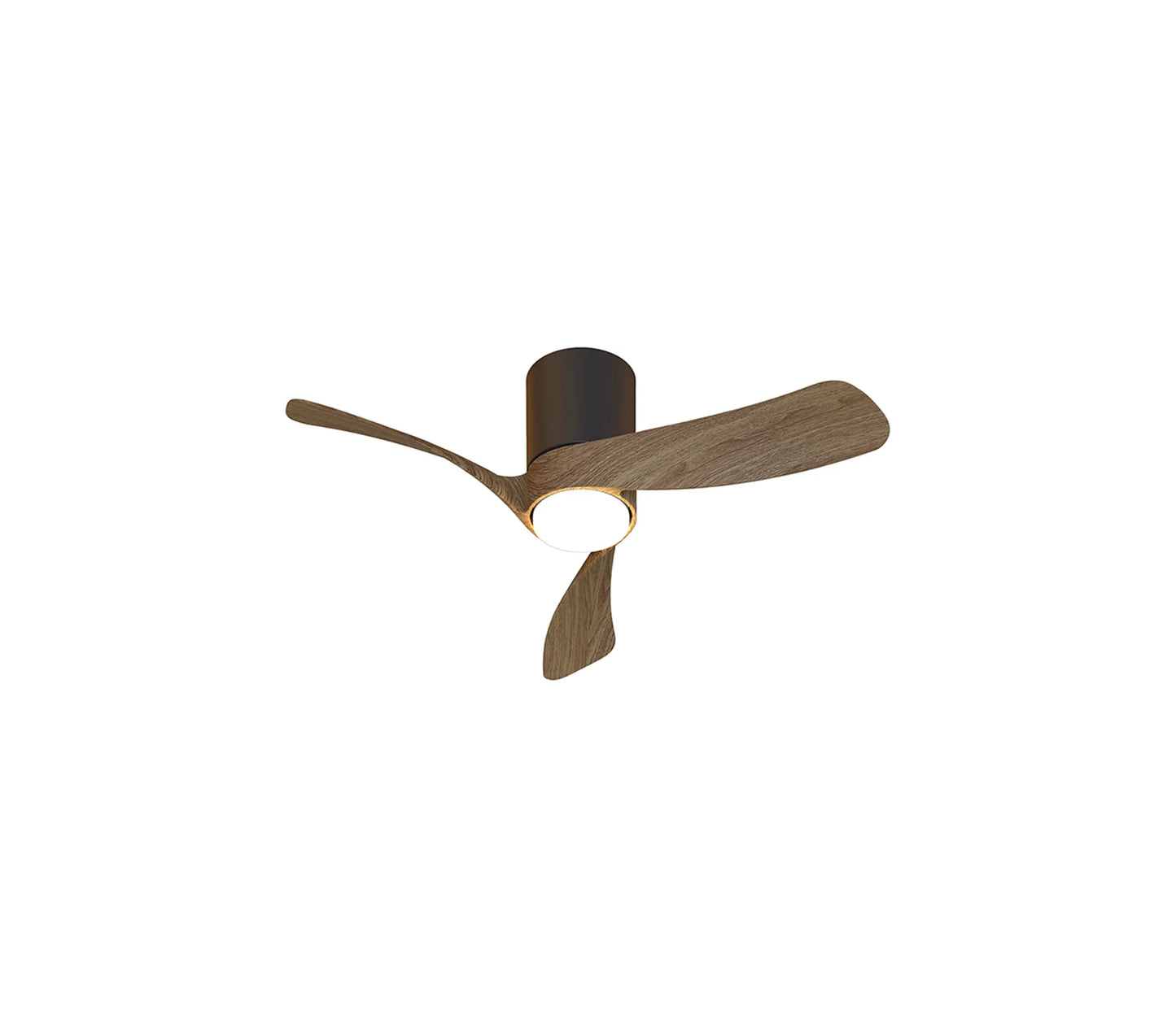 COL 72cm Ceiling Fan in Black with Walnut Wood Blades - ID 14684