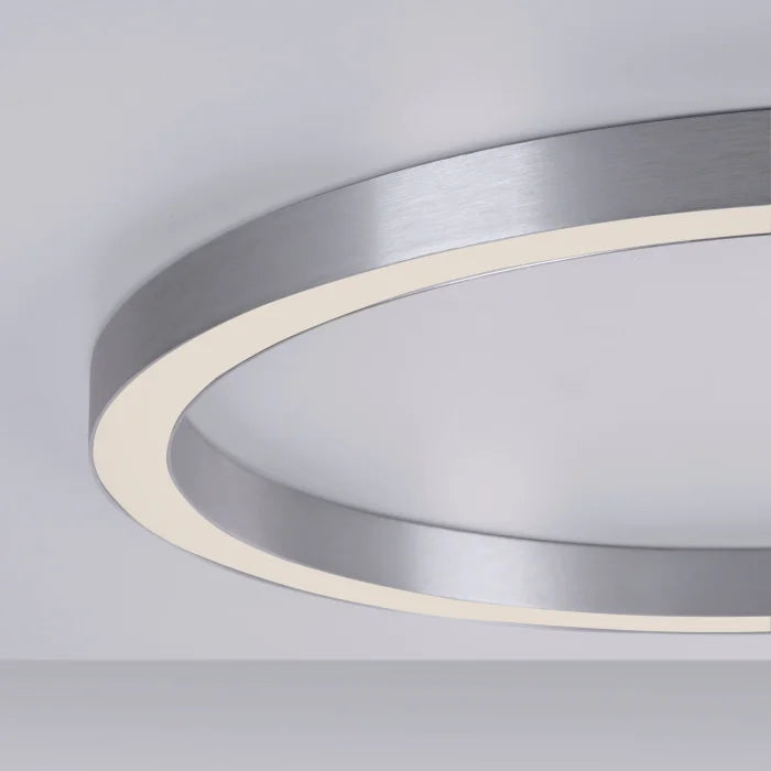 Remote Controlled 70cm Ring Wall/Ceiling Light in Brushed Aluminium