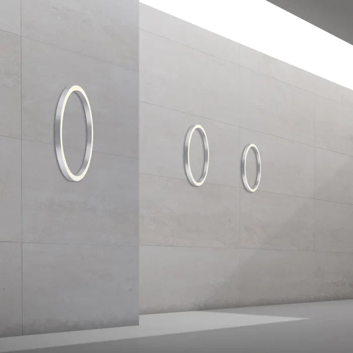 Remote Controlled 70cm Ring Wall/Ceiling Light in Brushed Aluminium