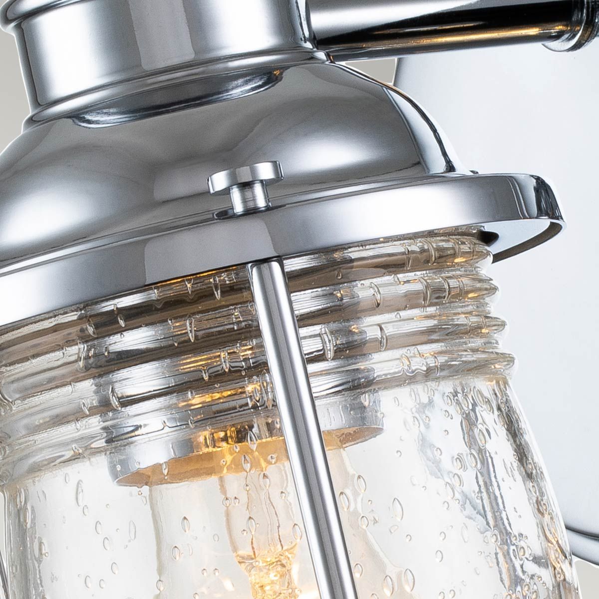 Nautilus Polished Chrome & Seeded Clear Glass IP44 Bathroom Wall Light - ID 14354