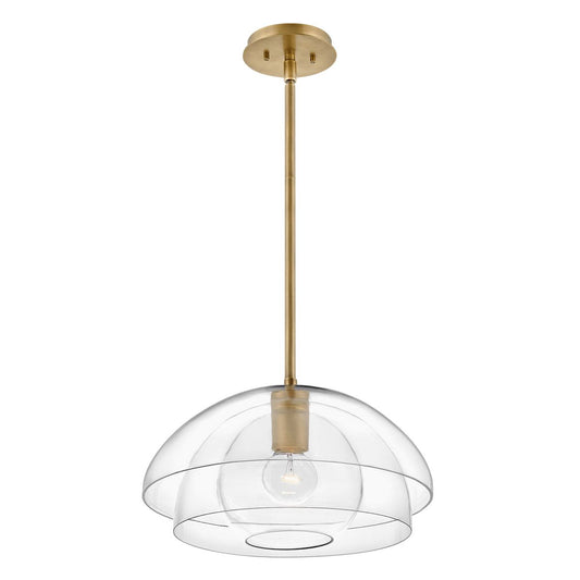 LOT Single Pendant in Brass with Layered Clear Glass - ID 13670