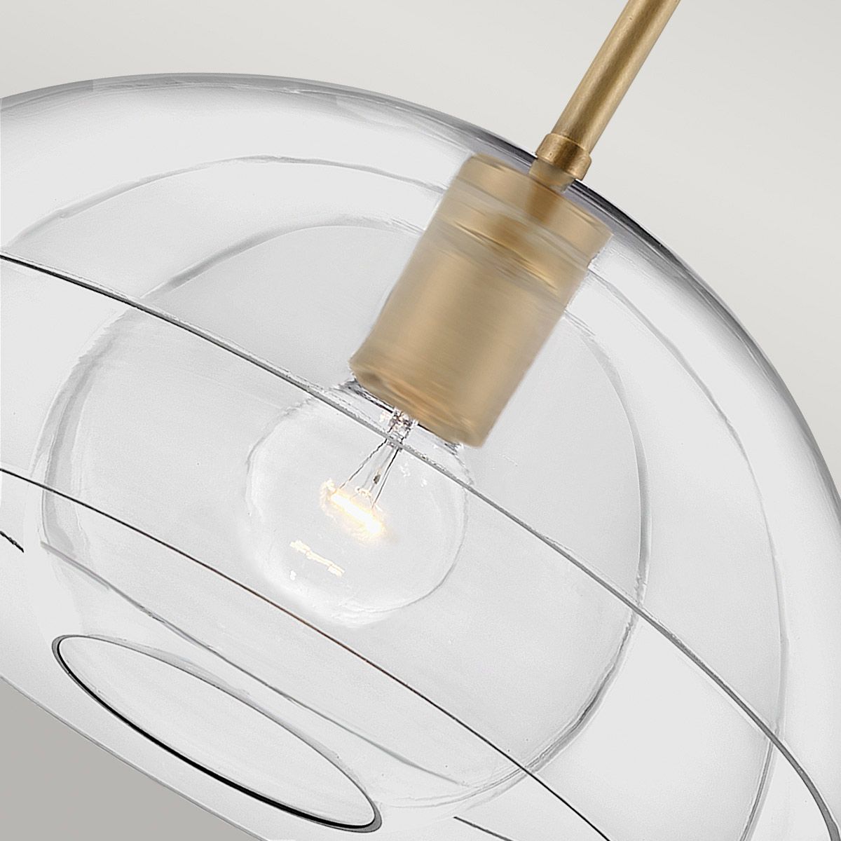 LOT Single Pendant in Brass with Layered Clear Glass - ID 13670
