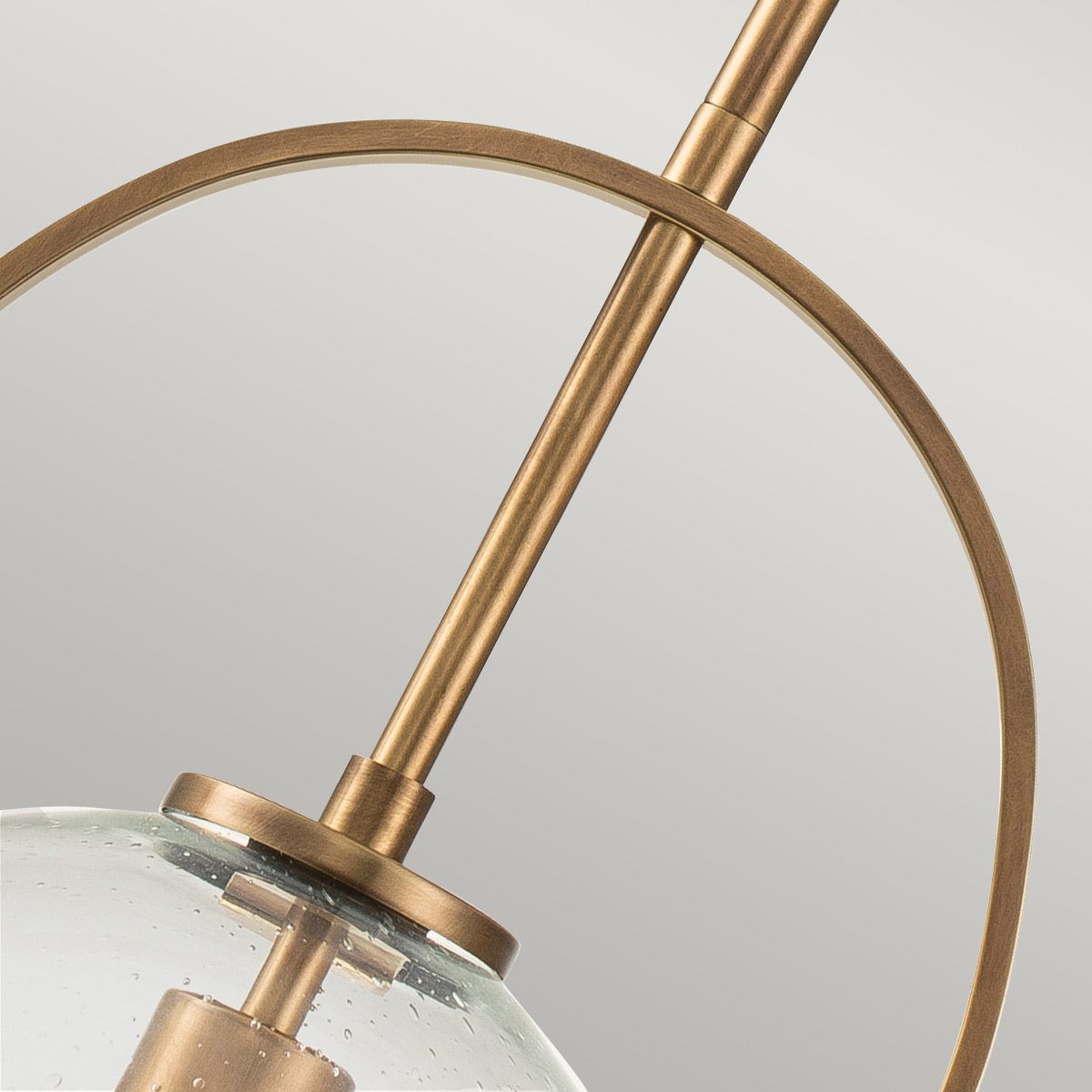 SOM 1 Light Pendant in Brass with Clear Seeded Glass - ID 13658