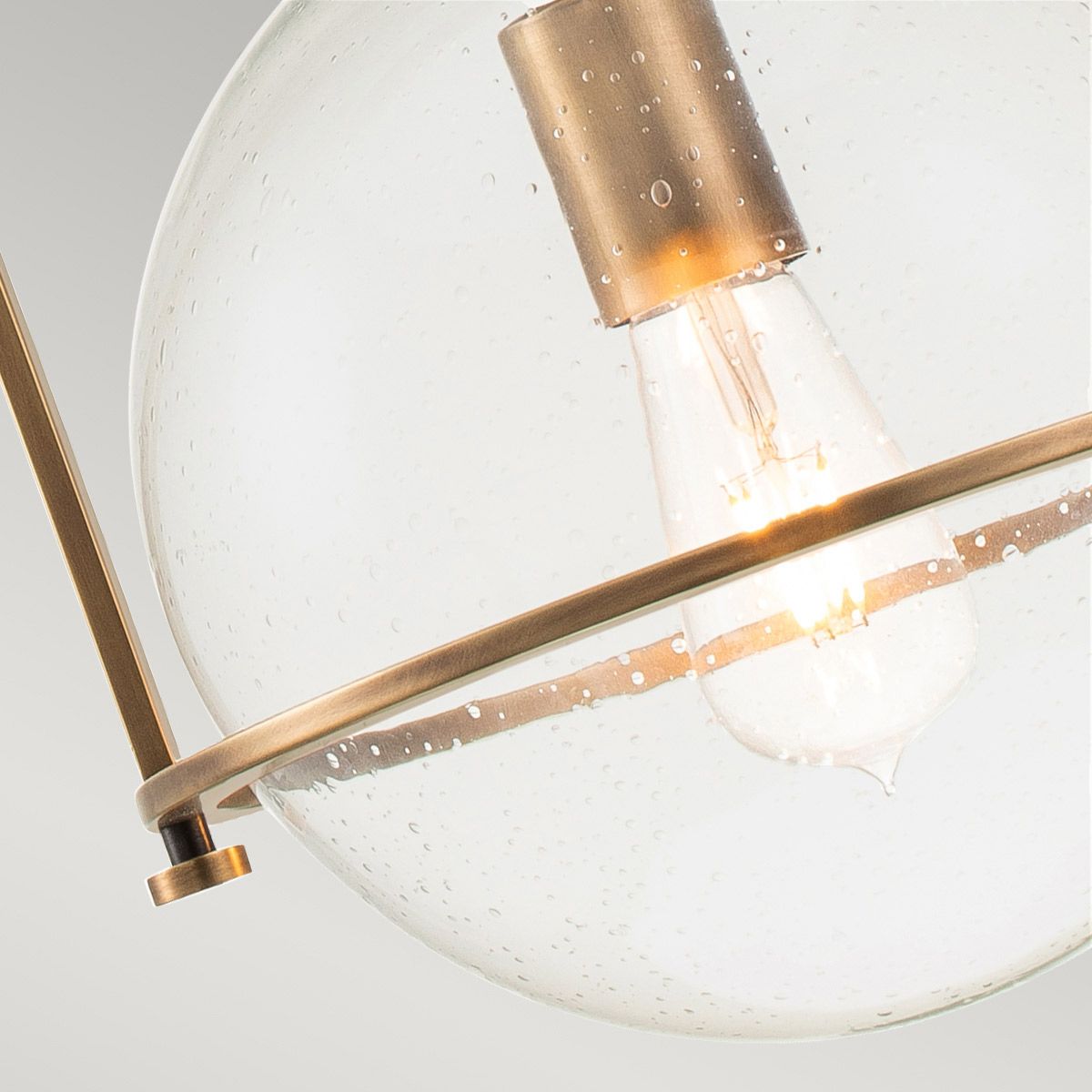 SOM 1 Light Pendant in Brass with Clear Seeded Glass - ID 13658
