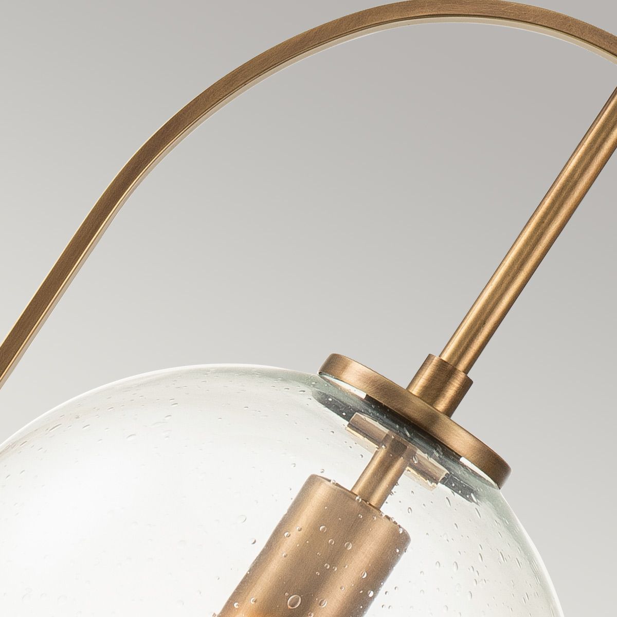 SOM 1 Light Pendant in Brass with Clear Seeded Glass - ID 13658