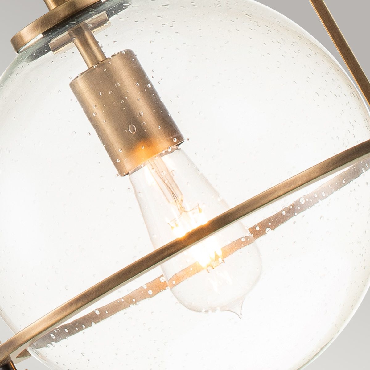 SOM 1 Light Pendant in Brass with Clear Seeded Glass - ID 13658