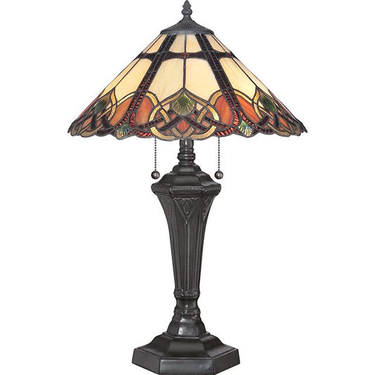 Two Light Vintage Bronze Table Lamp