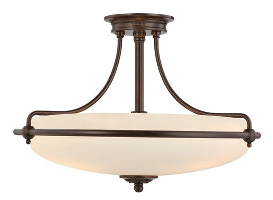 Griffin Large Semi-Flush Light Bronze - London Lighting - 1