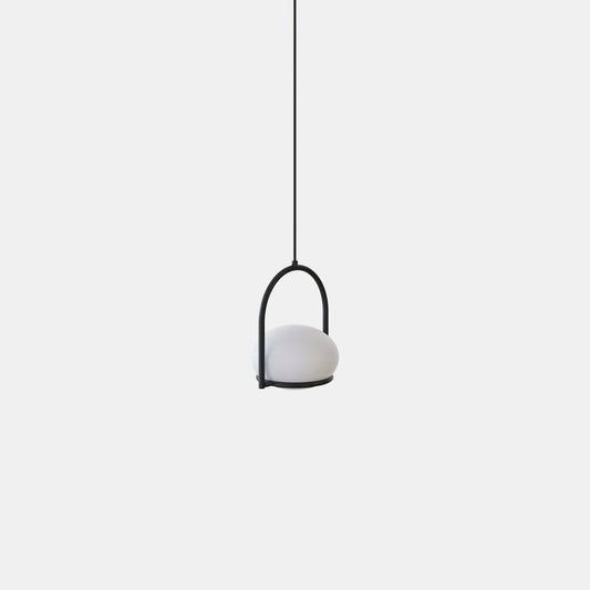 OCO Black Metal With Diffused Pebble Single Pendant - ID 10722