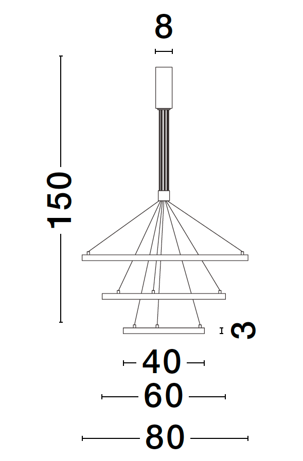 EMP Dimmable Sandy White Aluminium & Acrylic Tripple Ring Pendant - ID 10212